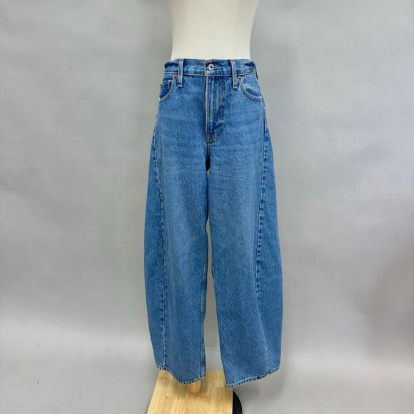 Abercrombie & Fitch Heavyweight Rigid Mid Rise Barrel Jean Medium Wash Sz 8/29 - Picture 3 of 16